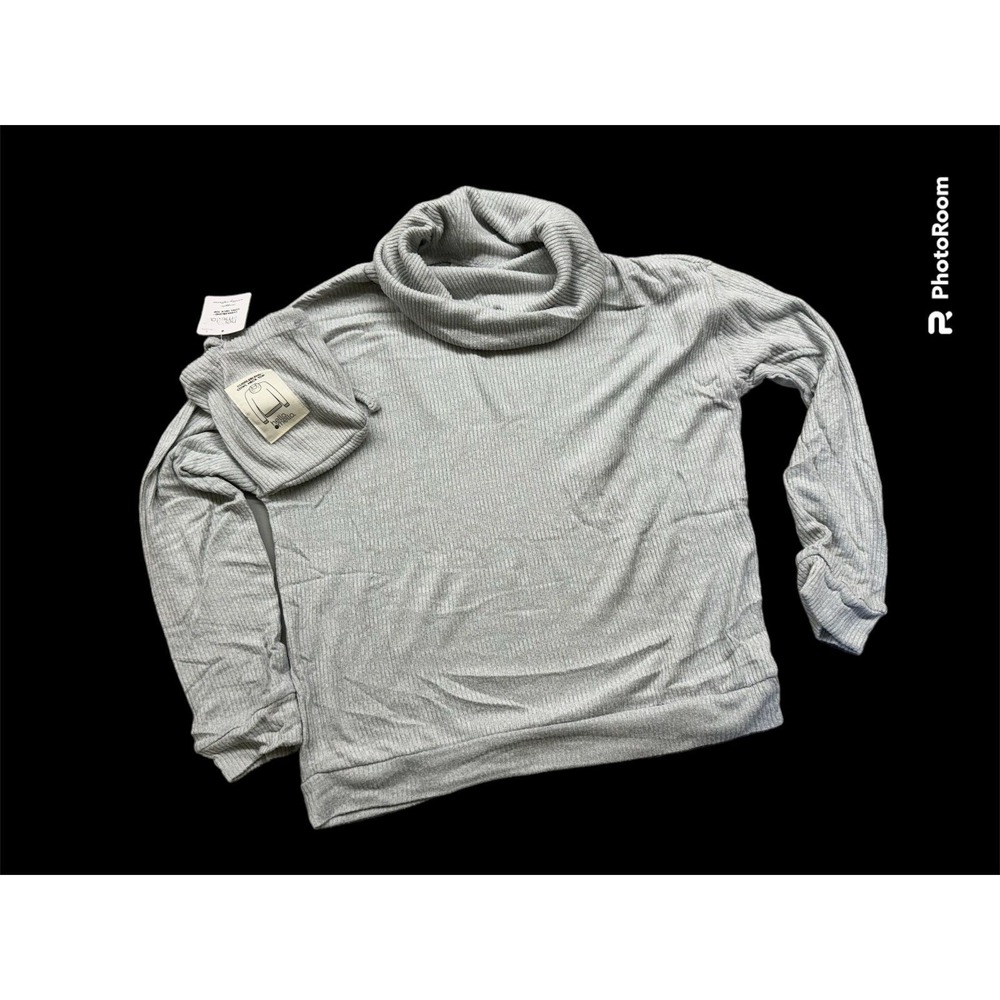 Hello Mello‎ Cuddleblend Cowl Neck Top Small Gray 95% Polyester 5% Spandex